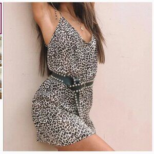 Motel Rocks - Cami Strap Leopard Shift Dress w/ Adjustable Straps - Size XS